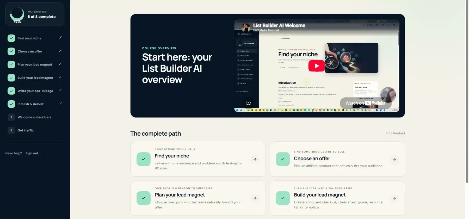 AI tools and companion guides inside List Builder AI